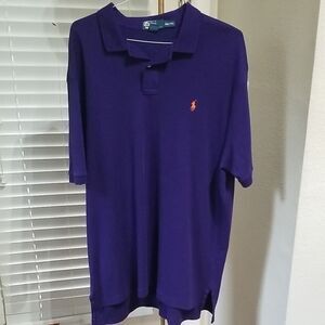 Polo by Ralph Lauren Vintage Short Sleeve Violet Polo Shirt Logo Casual Size XXL